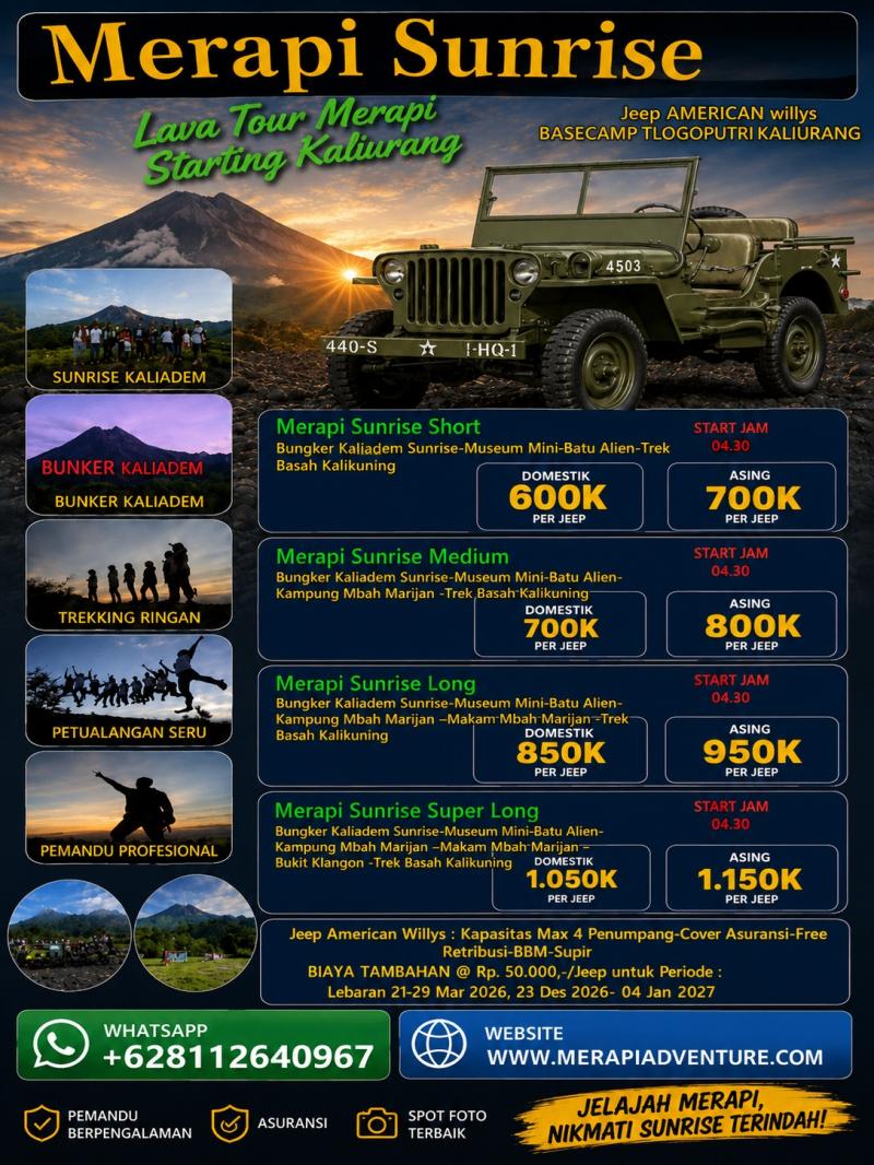 Sunrise Seru di Merapi – Berangkat dari Basecamp Jeep Kaliurang Sunrise Seru di Merapi – Berangkat dari Basecamp Jeep Kaliurang