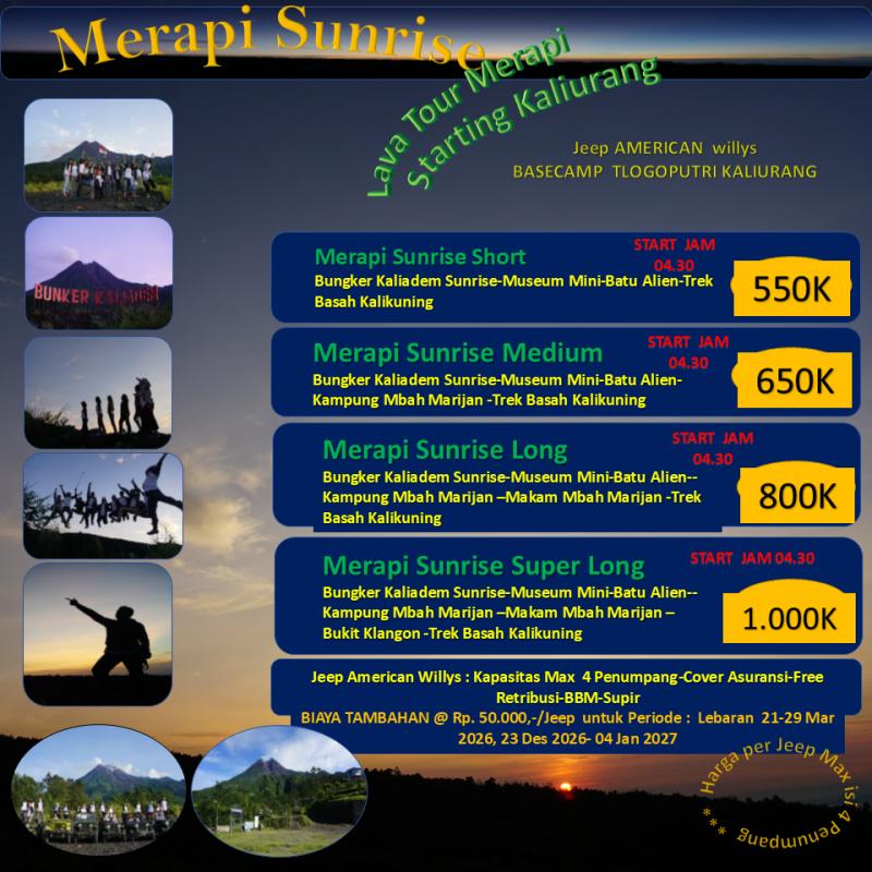 Sunrise Seru di Merapi – Berangkat dari Basecamp Jeep Kaliurang Sunrise Seru di Merapi – Berangkat dari Basecamp Jeep Kaliurang