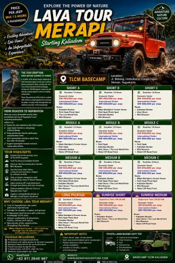 LAVA TOUR MERAPI TOYOTA LANDCRUISER BASECAMP KALIADEM