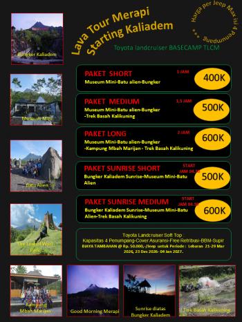 LAVA TOUR MERAPI TOYOTA LANDCRUISER BASECAMP KALIADEM