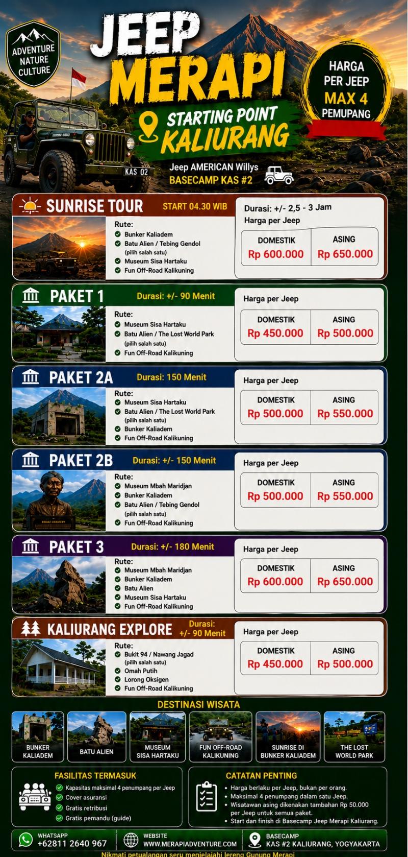 Harga Sewa Jeep Lava Tour Merapi di Kaliurang Harga Sewa Jeep Lava Tour Merapi di Kaliurang