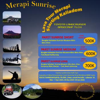 Sunrise Merapi Eksklusif dengan Toyota Land Cruiser Terbuka  – Start Basecamp Kaliadem