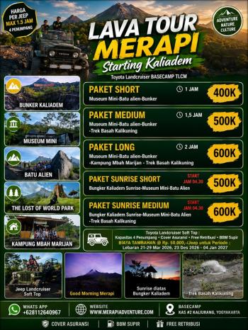 LAVA TOUR MERAPI TOYOTA LANDCRUISER BASECAMP KALIADEM