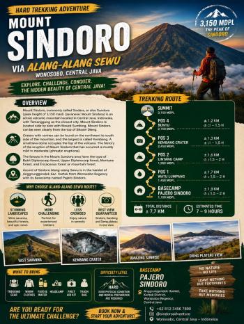 One Day Private Mount Sindoro Trekking Tour via Alang-alang Sewu Wonosobo