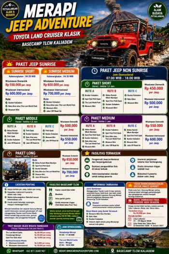 LAVA TOUR MERAPI TOYOTA LANDCRUISER BASECAMP KALIADEM